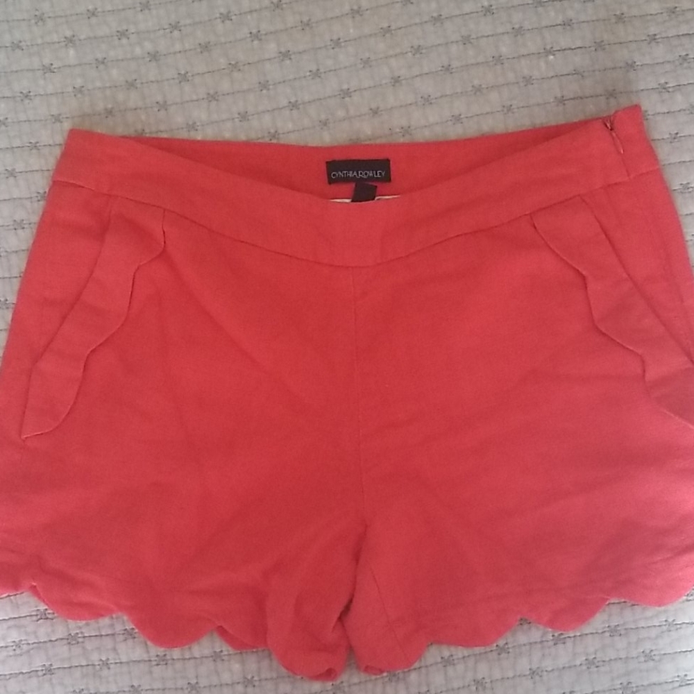 Cynthia Rowley Scalloped Hem Shorts
